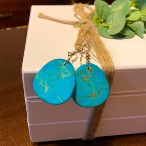 Beautiful pair of ceramic turquoise earrings!